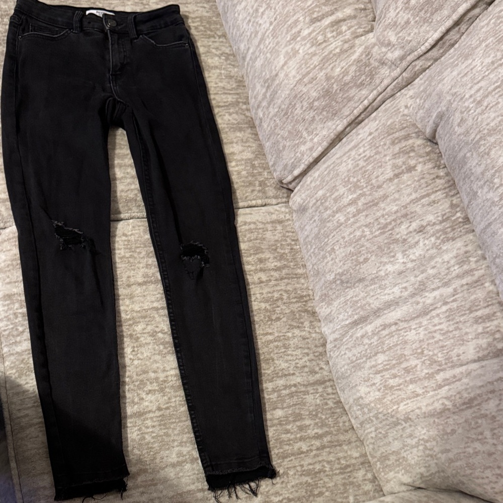 Bershka Black Ripped Skinny Jeans